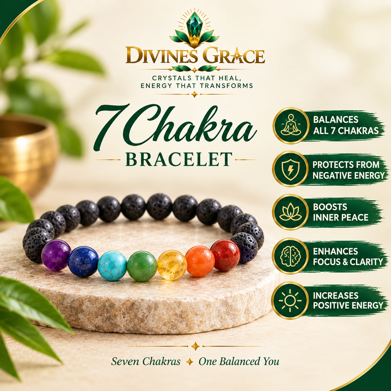 7 Chakra Natural Bracelet