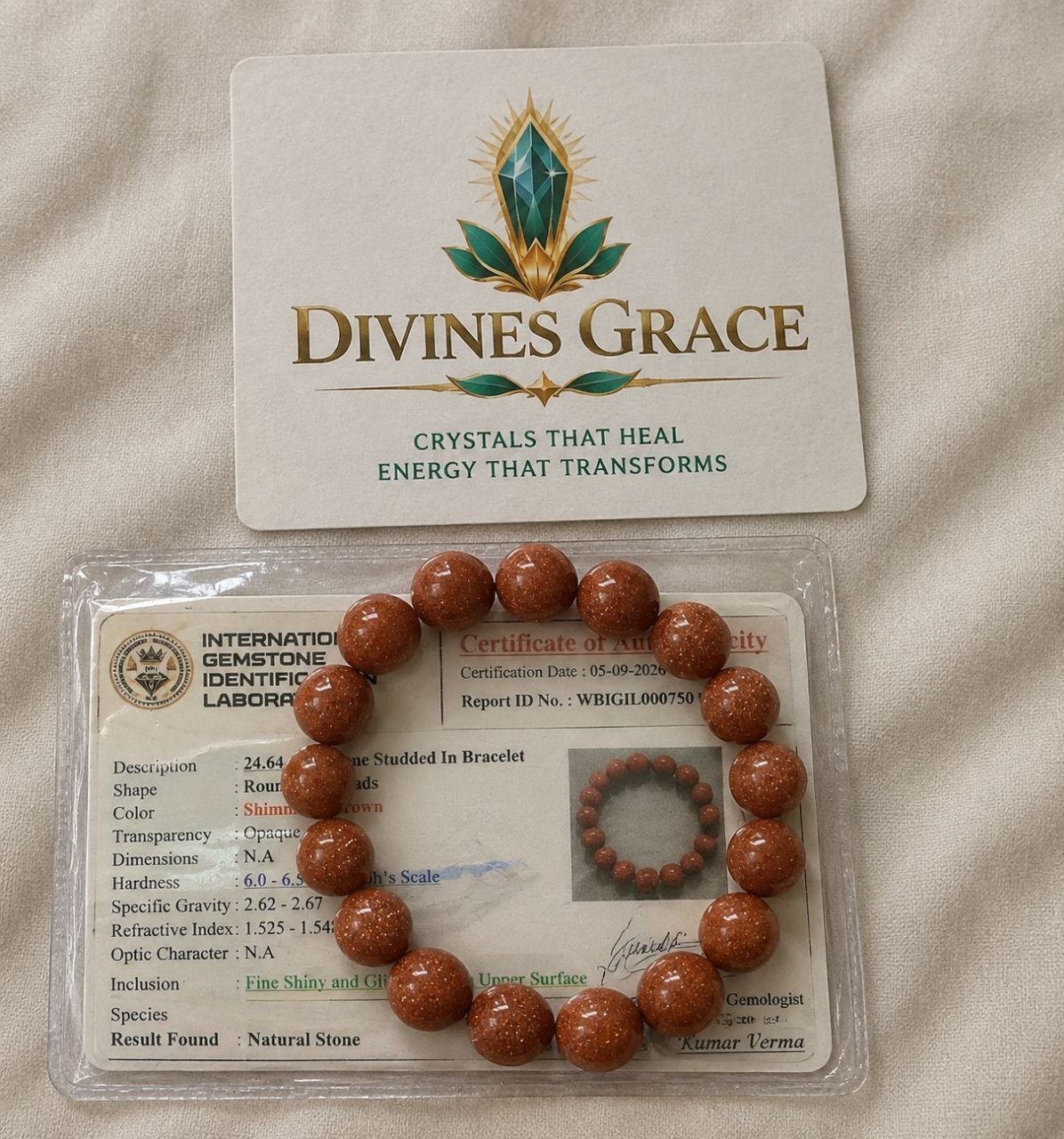 Sun Sitara Bracelet (Goldstone) (ORDER and Get FREE 10 Minutes of consultation)