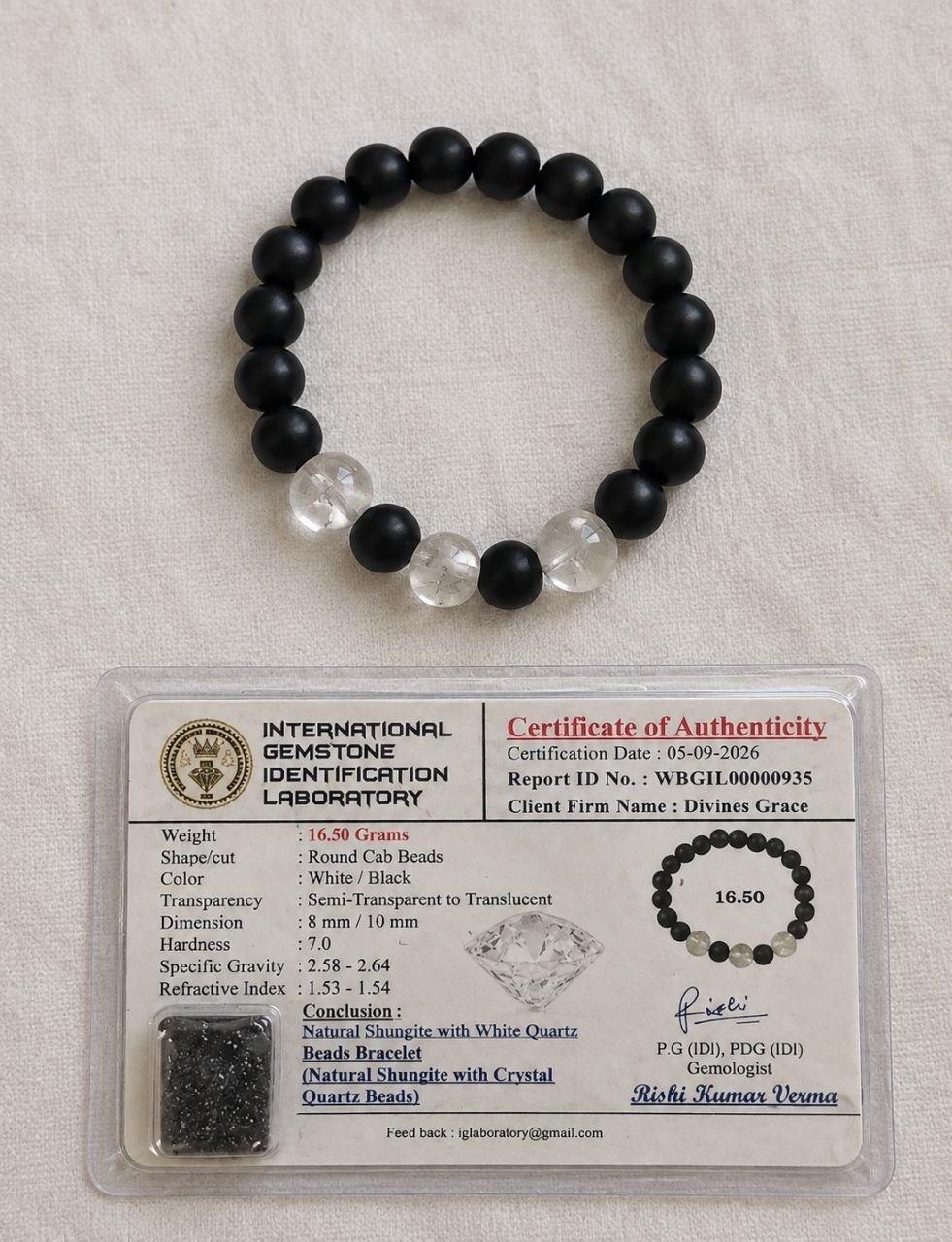 Shaligram with Clear Quartz Crystal Bracelet (ORDER and Get FREE 10 Minutes of consultation)